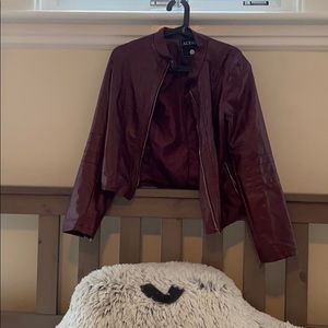 Red Faux Leather Jacket